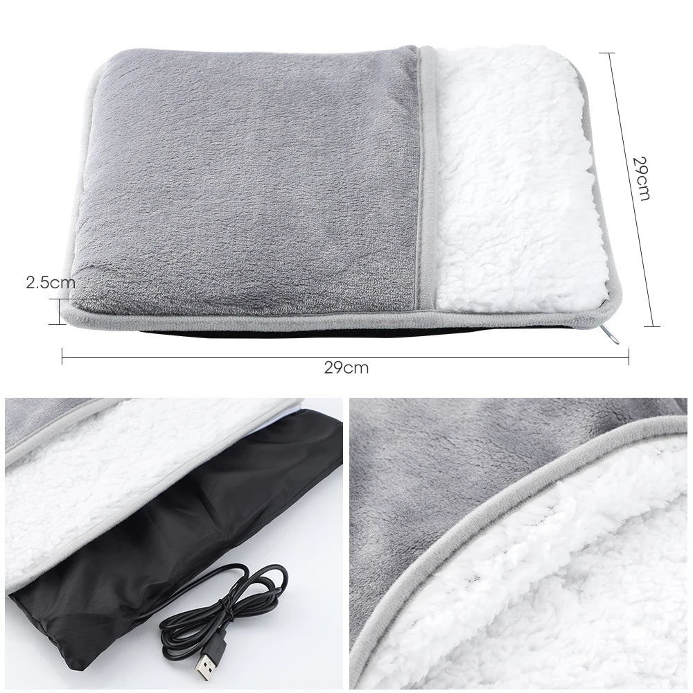 coussin chauffant pour les pieds doux et lavable